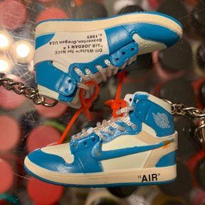 Jordan I Off White University UNC Blue 3D Keychain